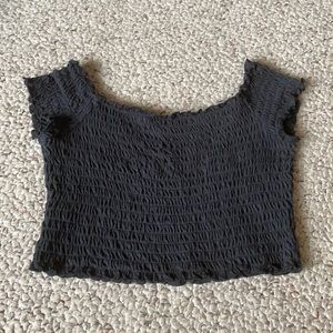 Garage Off the Shoulder Ribber Crop Top